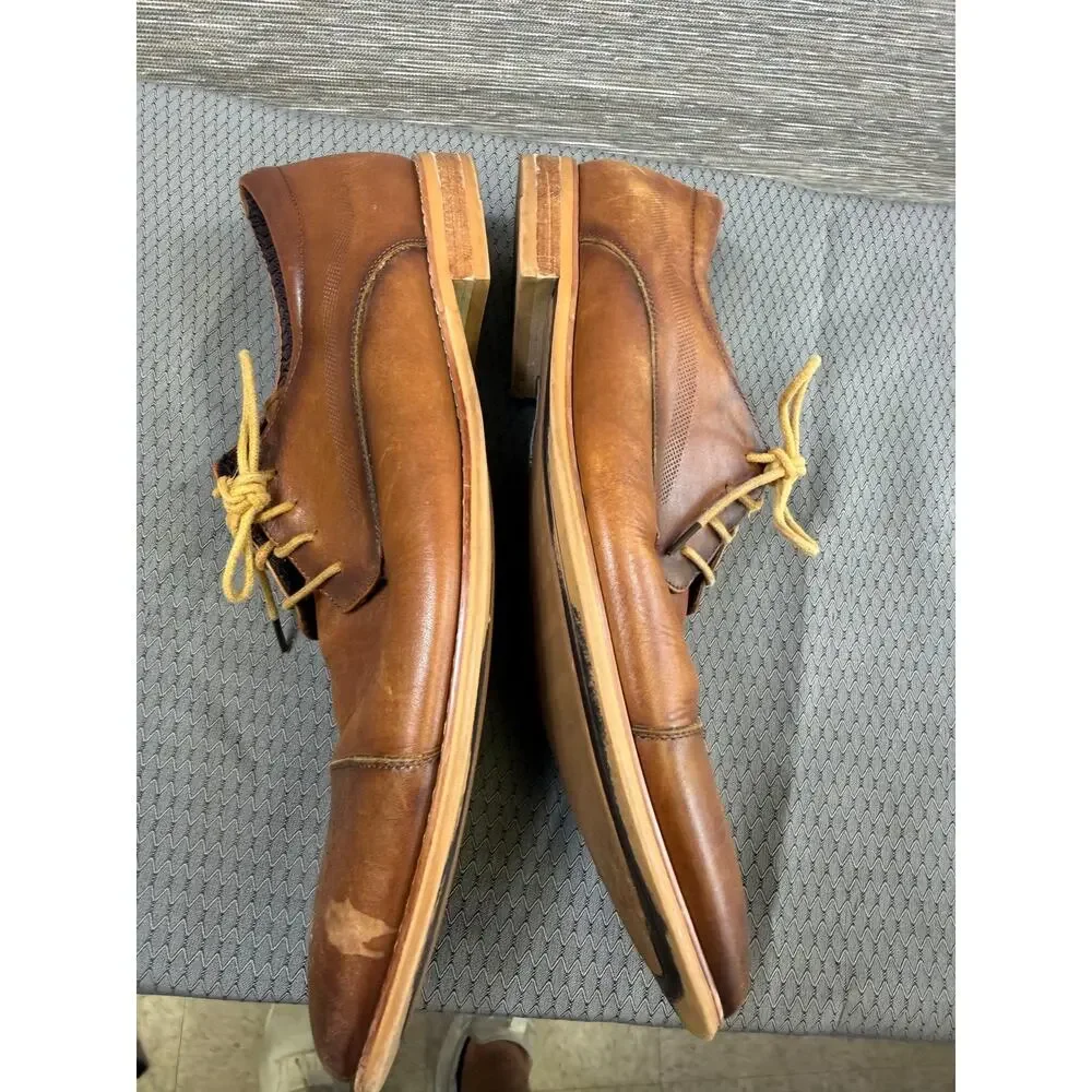 Carlo Morandi Shoes Mens Size 13D Brown Cap Toe Derby Dress Memory Foam 900D70
